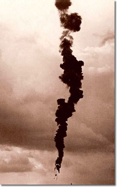 WWI Balloon Shot Down