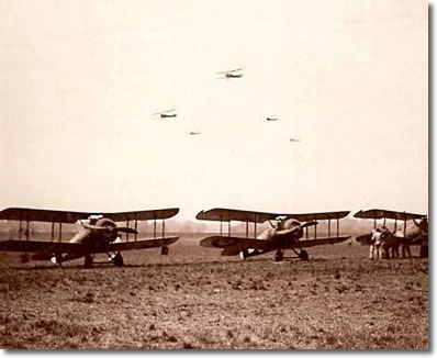 WWI Fighters On Ground